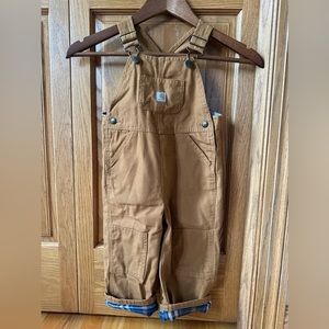 Flannel lined Carhartt overalls